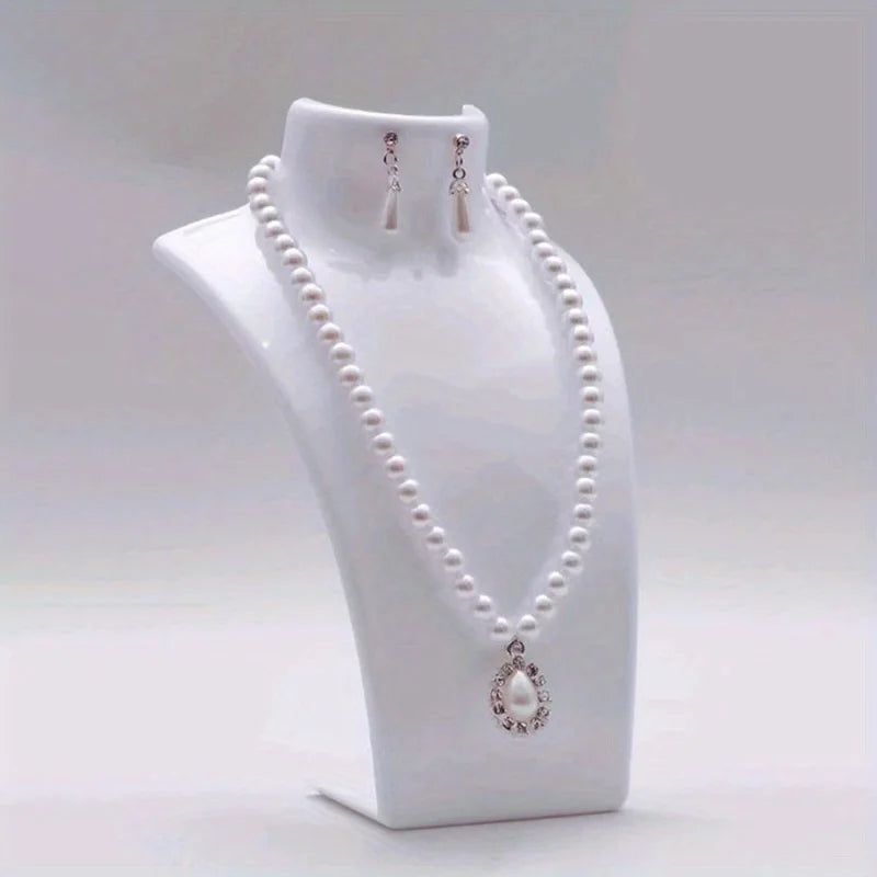 Acrylic Jewelry Display Stand – Necklace & Earring Rack Jewelry Display Stand Babs White