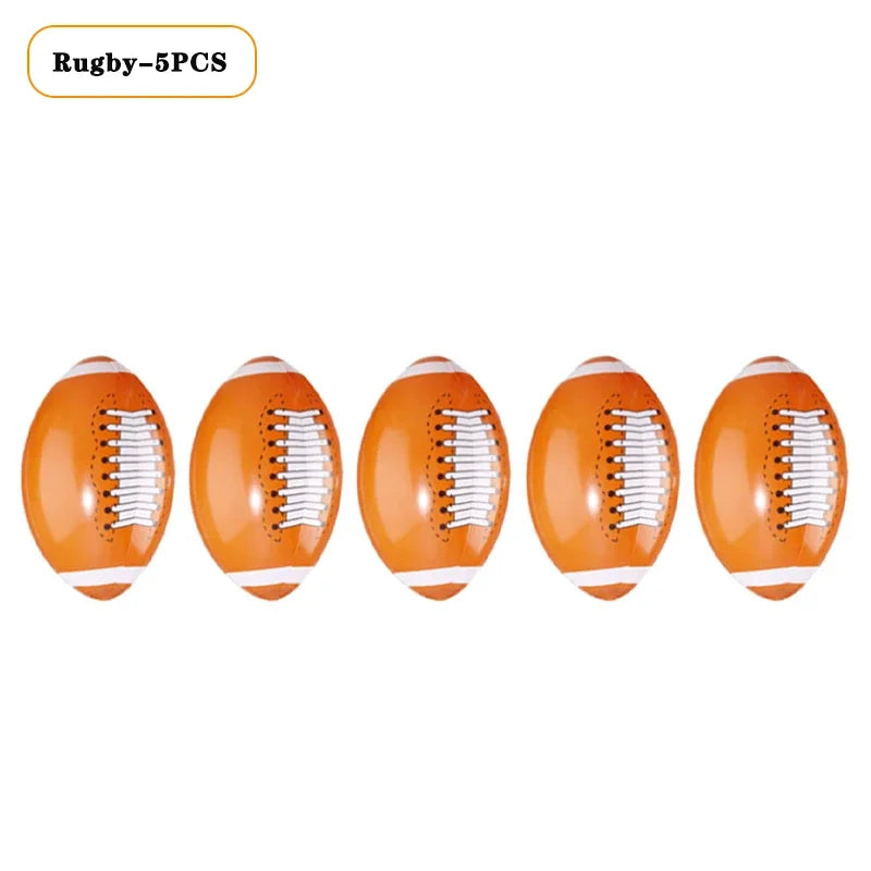 Inflatable Sports Balls Set – Beach, Pool & Party Toys for Kids Inflatable Sports Balls Babs Rugby-5PCS As shown