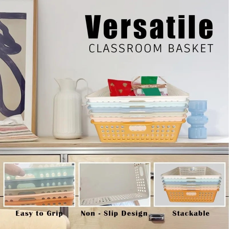 6-Pack A4 Plastic Paper Storage Trays – Desk Organizer Baskets Desk Organizer Trays Babs
