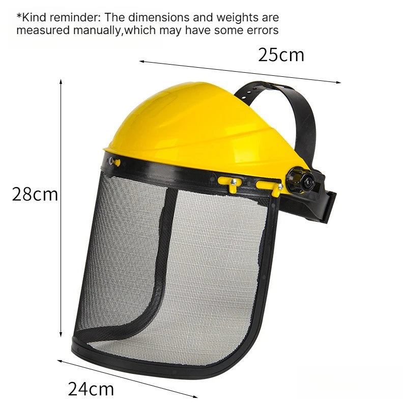 Grass Trimmer Safety Helmet Full Face Mesh Shield Safety Helmet Babs