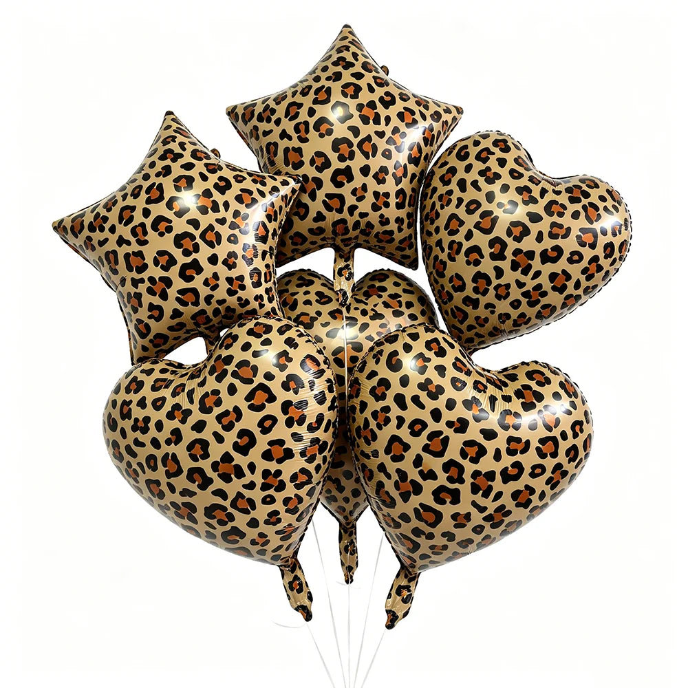 Leopard Print Foil Balloon Set – Safari Birthday Party Decor Party Foil Balloons Babs