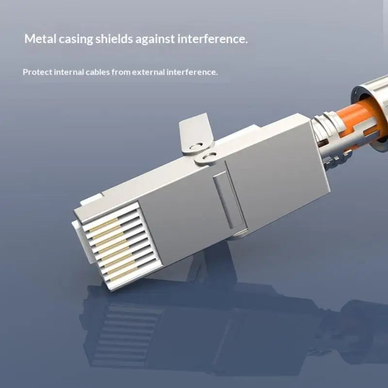 Tool-Free RJ45 Shielded Connector Zinc Alloy CAT5E Ethernet Network Connector Babs