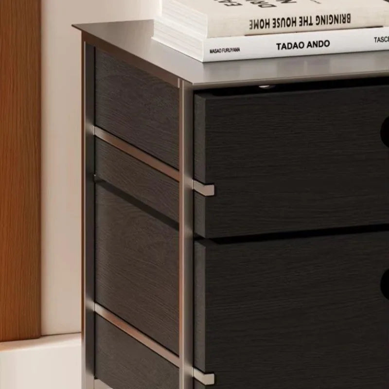 Luxury Solid Wood Nightstand | Modern Minimalist Bedside Table Wooden Nightstand Babs