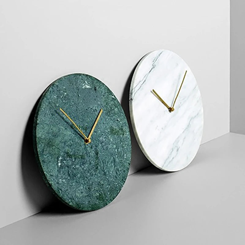 Nordic Large Marble Wall Clock – Silent Quartz, Modern Décor Wall Clock Babs