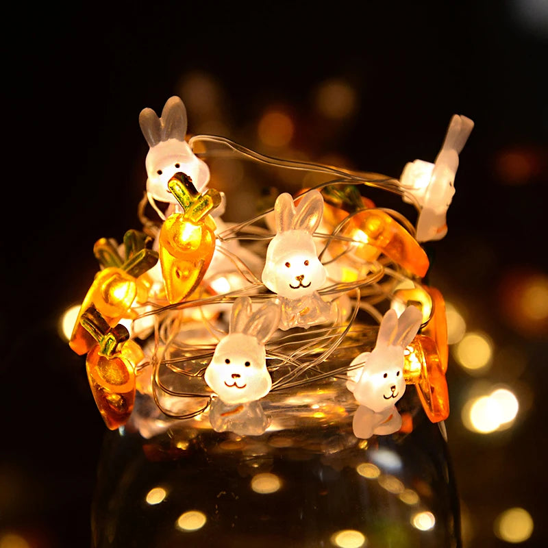 2M 20 LED Easter Fairy Light Garland – Bunny, Egg & Carrot Easter Fairy Lights Babs