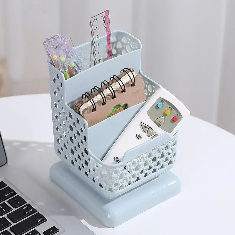 3-Tier Hollow Pen Holder & Phone Stand Desktop Organizer Desktop Pen Organizer Babs Blue