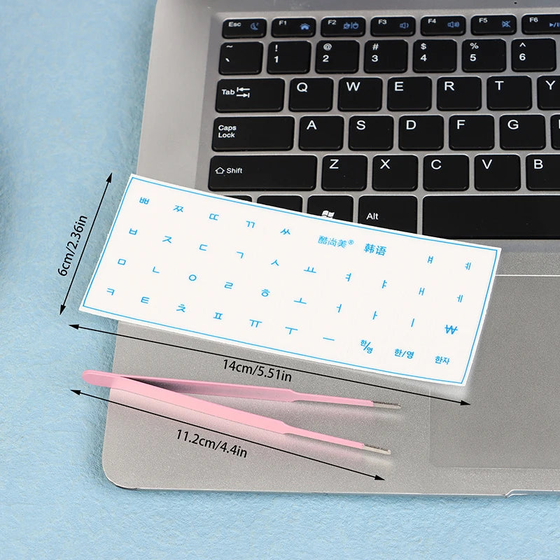Korean Keyboard Stickers – Transparent Film, Universal Laptop & Desktop Keyboard Stickers Babs Blue
