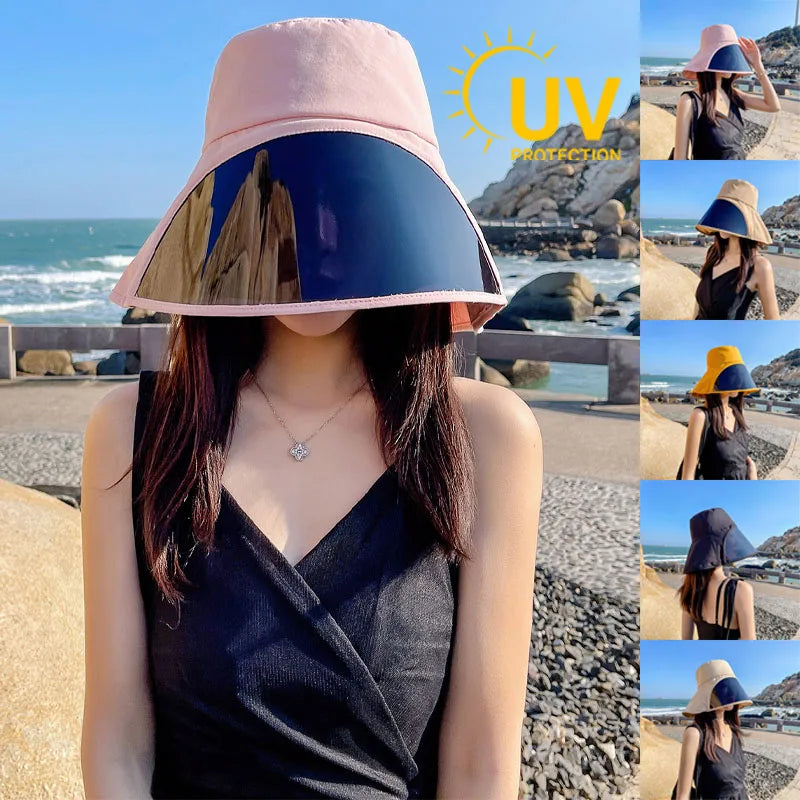 Women's Wide Brim Bucket Hat UPF 50+ Full Face Shield UV Cover Wide Brim Sun Hat Babs