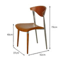 Nordic Minimalist Dining Chair | Microfiber Leather & Steel Dining Chair Babs Brown-Faux Leather