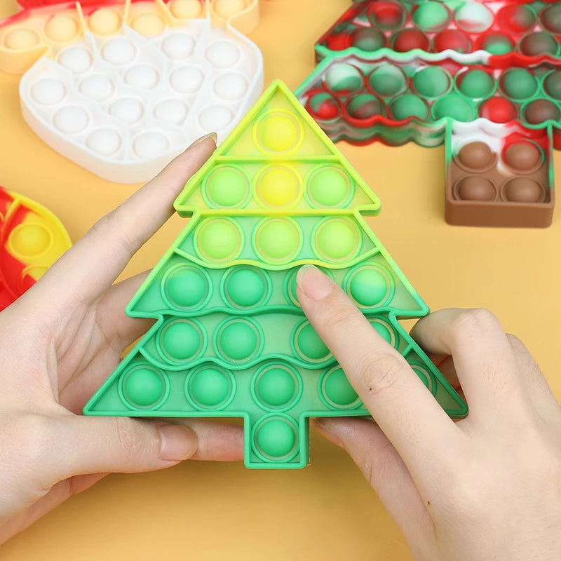 Santa Claus Xmas Tree Pop Fidget Toy – Kids Holiday Gift Holiday Fidget Toy Babs