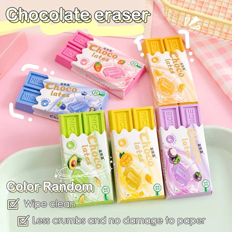 Kawaii Chocolate Design Eraser – Large Cute Rubber School Eraser Novelty Eraser Babs
