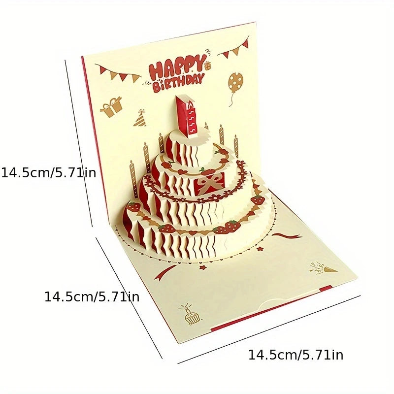 3D Pop-Up Birthday & Christmas Greeting Card with Envelope Pop-Up Greeting Card Babs