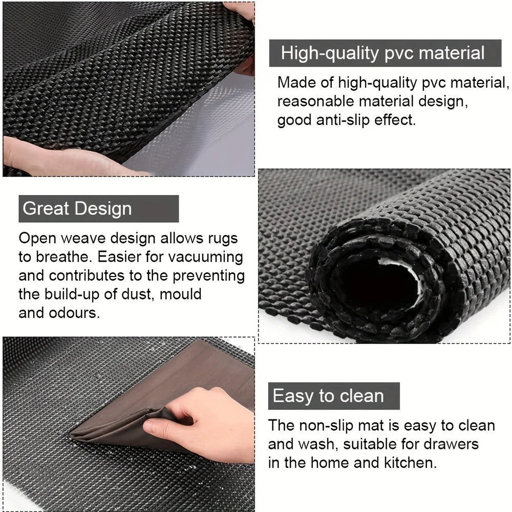 PVC Non-Slip Drawer Liner Mat | Waterproof Grip Pad for Cabinets Drawer Liner Mat Babs