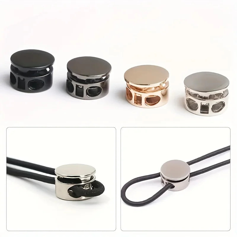 8pcs Metal Double Hole Spring Cord Lock Stopper Buckles DIY Cord Lock Buckles Babs