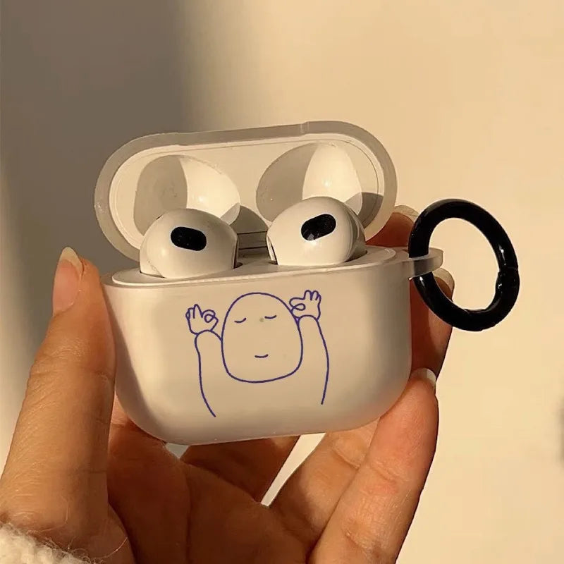Minimalist Funny AirPods Silicone Case – Cute Cartoon Cover Earphone Case Cover Babs