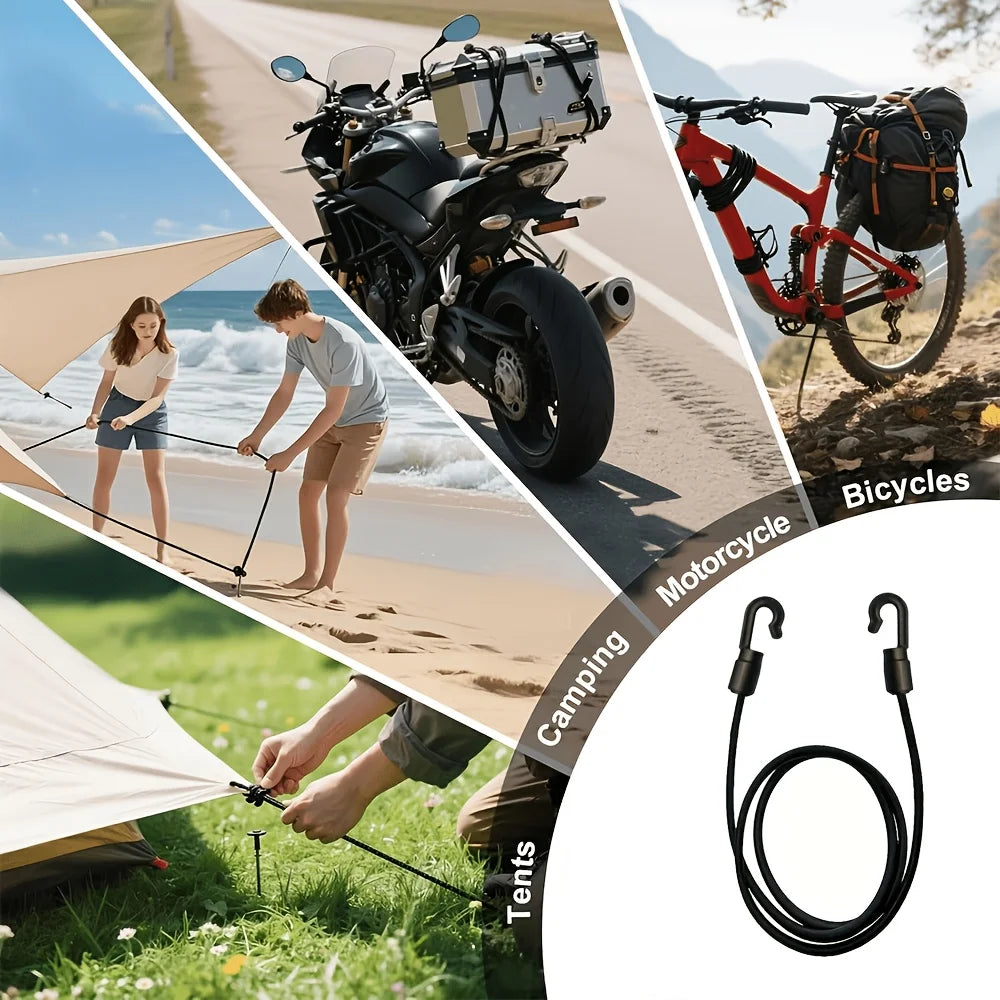 5-Pack Heavy-Duty Elastic Bungee Ropes with Hooks & Straps Bungee Strap Set Babs