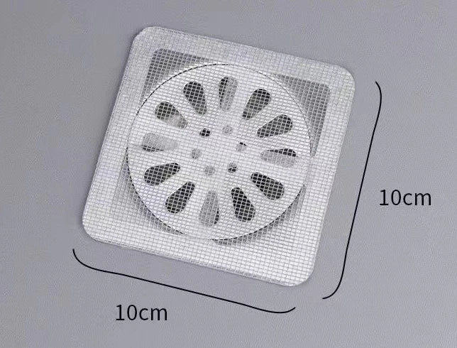 10Pcs Disposable Floor Drain Hair Catcher Mesh Sticker Filter Net Drain Filter Sticker Babs