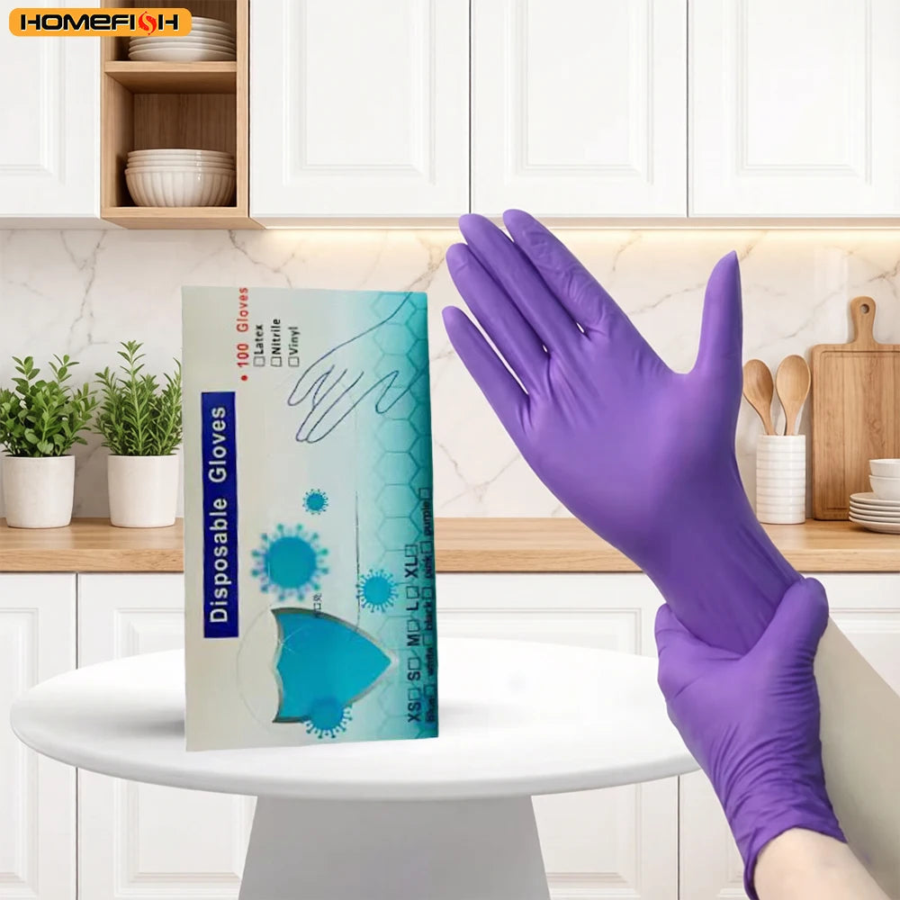 50-Pack Disposable Purple Nitrile Gloves – Kitchen & Garden Disposable Nitrile Gloves Babs