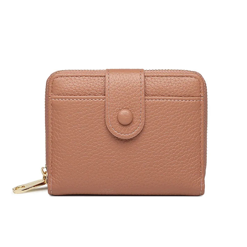 Women's Zipper Coin Purse – Multi Card Slot PU Clutch Wallet Zipper Clutch Wallet Babs Pink
