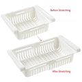 Stretchable Refrigerator Drawer Organizer – Pull-Out Shelf Rack Fridge Drawer Organizer Babs 1Pc White