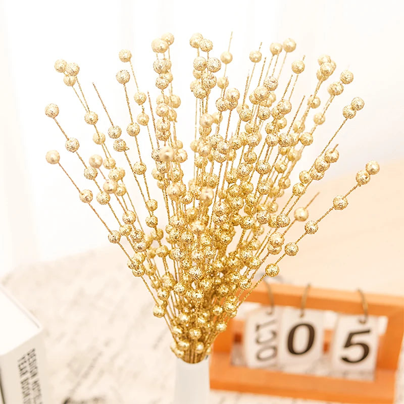 Glitter Christmas Berry Artificial Foam Flower Stem | DIY Décor Artificial Flower Stem Babs