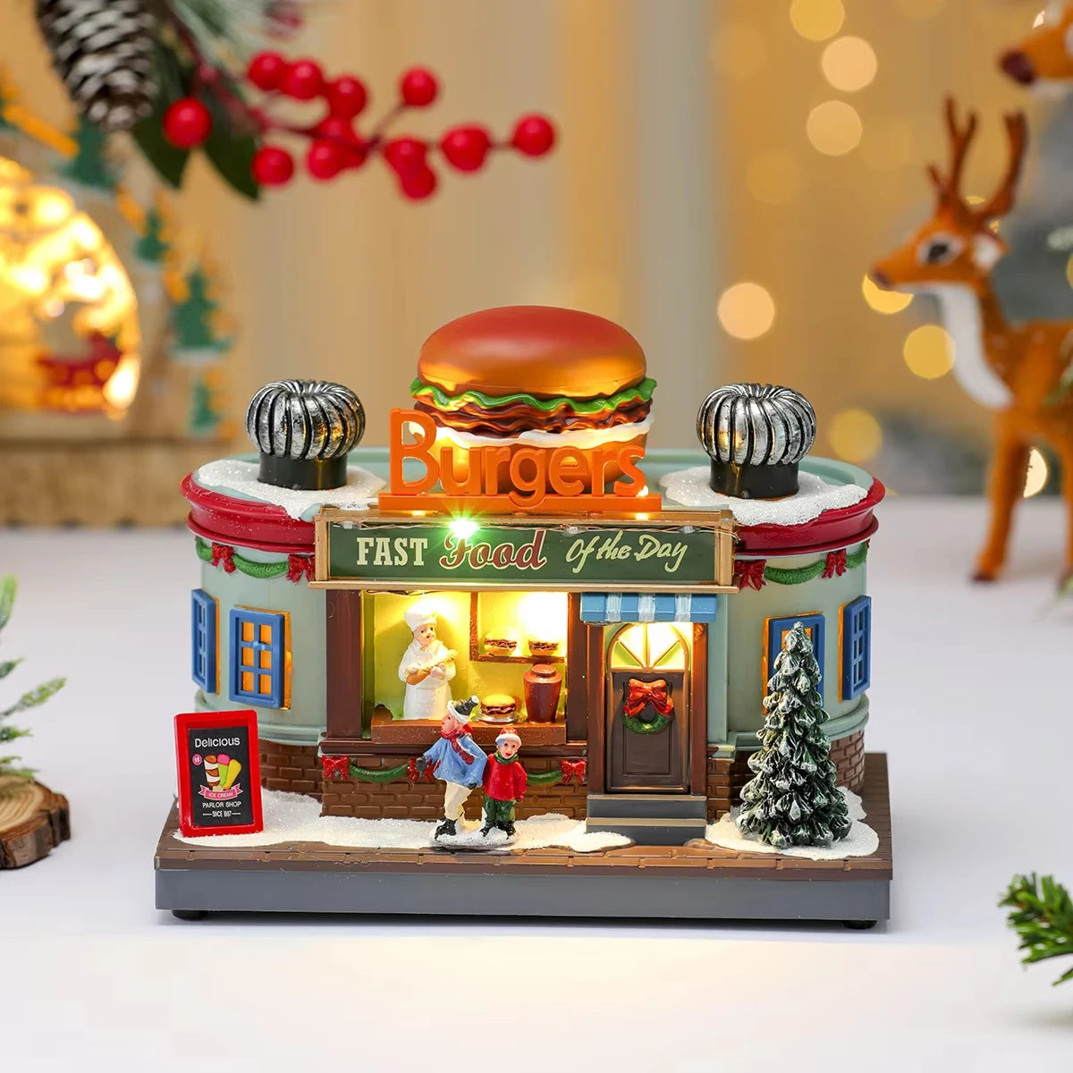 Christmas Rotating Music Box Santa Ornament with Lights & Sound Christmas Music Box Babs A