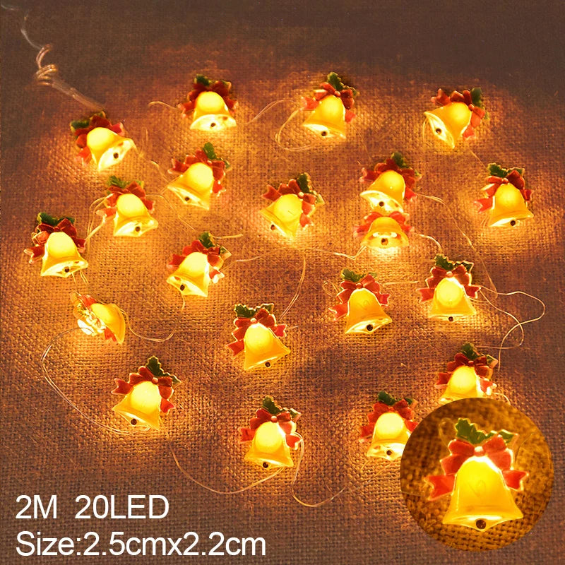 2M 20-LED Santa Snowflake String Lights – Christmas Tree Decor Christmas String Lights Babs Bell