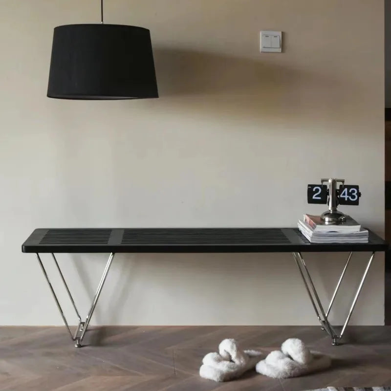 Nordic Pine Wood Bench – Modern Hallway & Living Room Stool Wooden Hallway Bench Babs