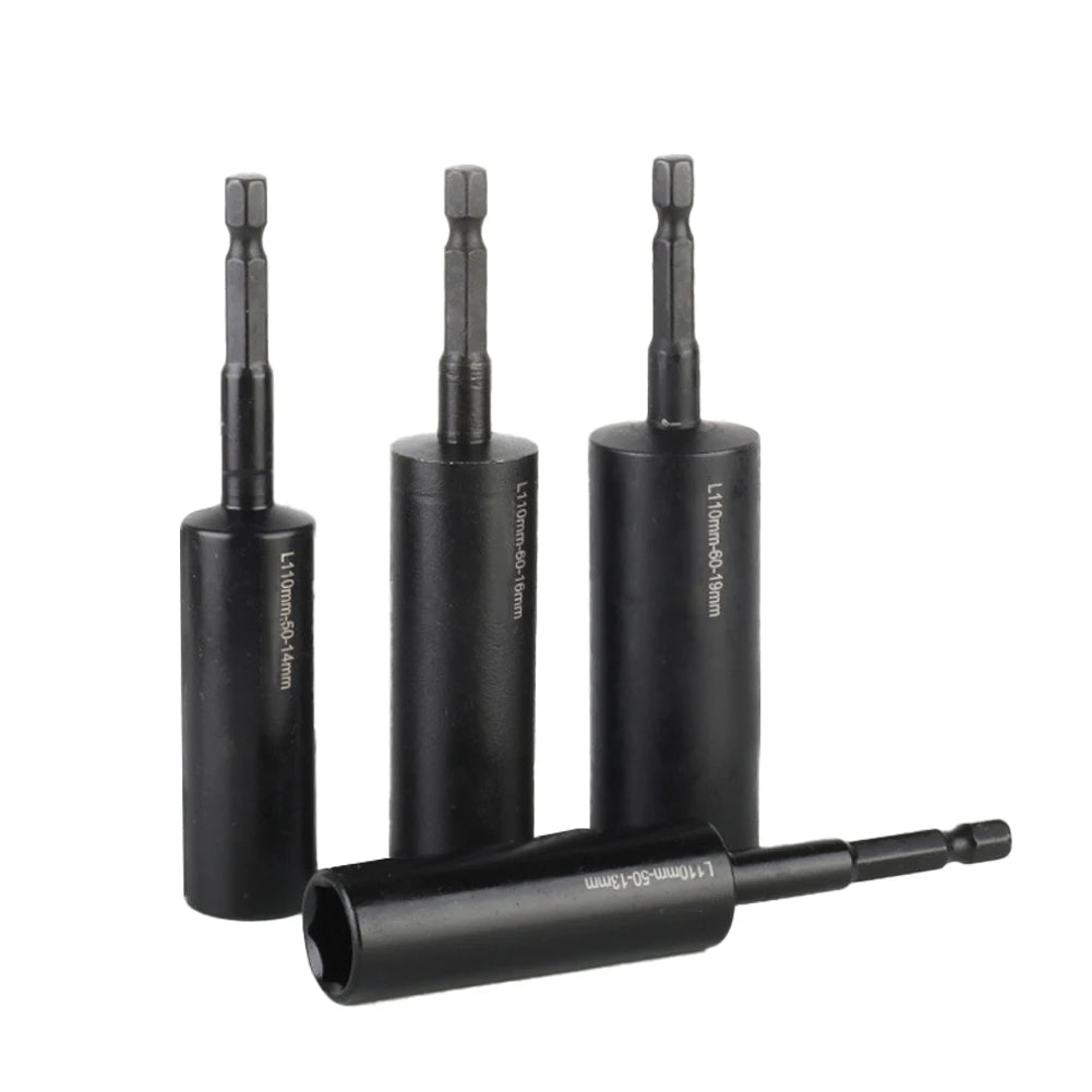 110mm Deep Hex Socket Nut Driver Drill Bit H8–H19 Adapter Socket Nut Driver Bit Babs