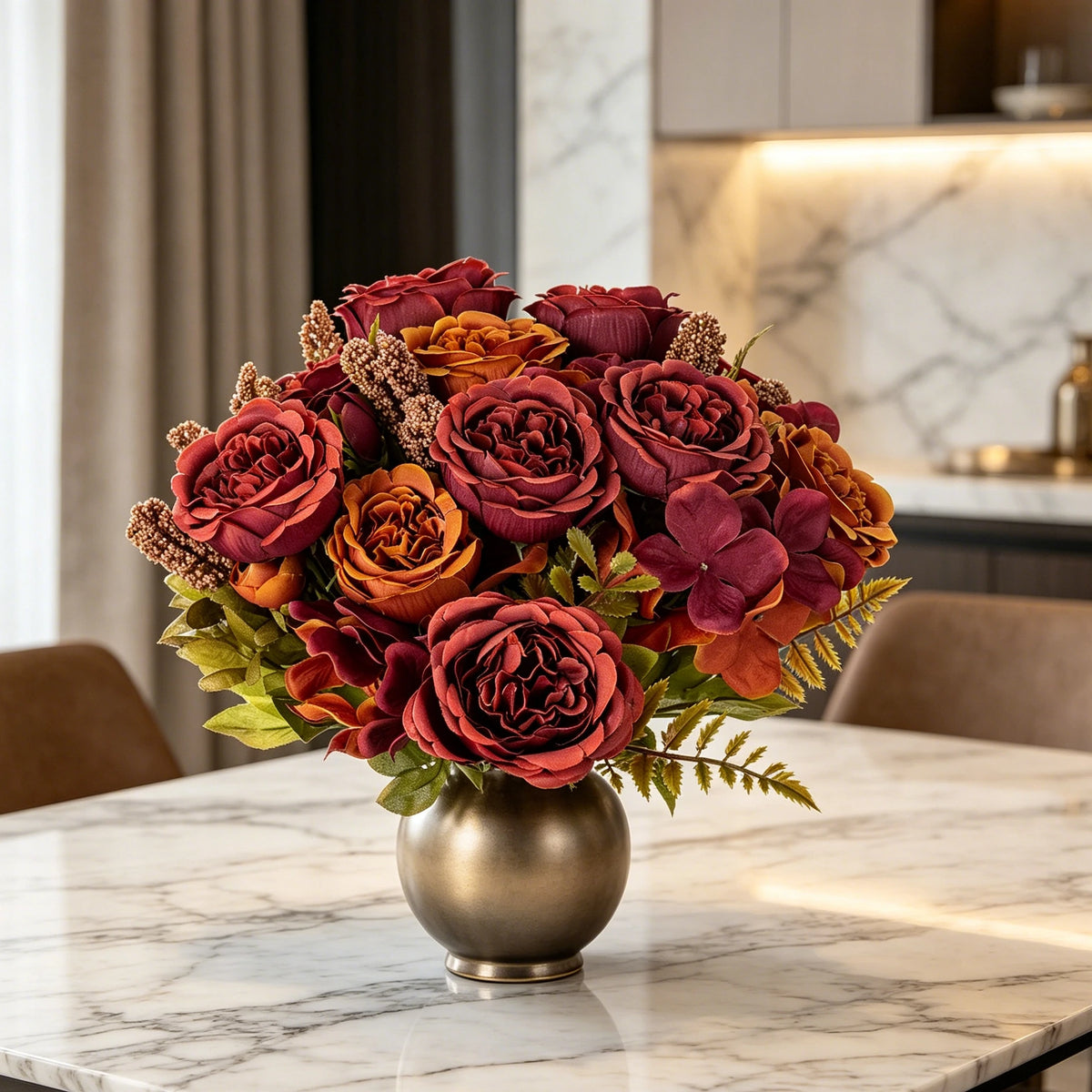 Artificial Silk Peony Hydrangea Bouquet – Wedding & Home Décor Artificial Flower Bouquet Babs