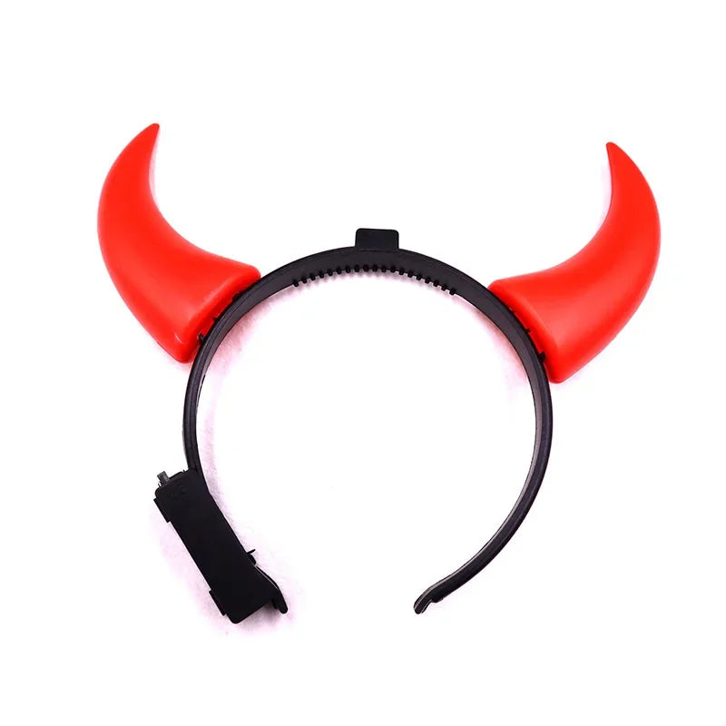 Red LED Devil Horns Headband – Glow Party Prop for Halloween LED Costume Headband Babs