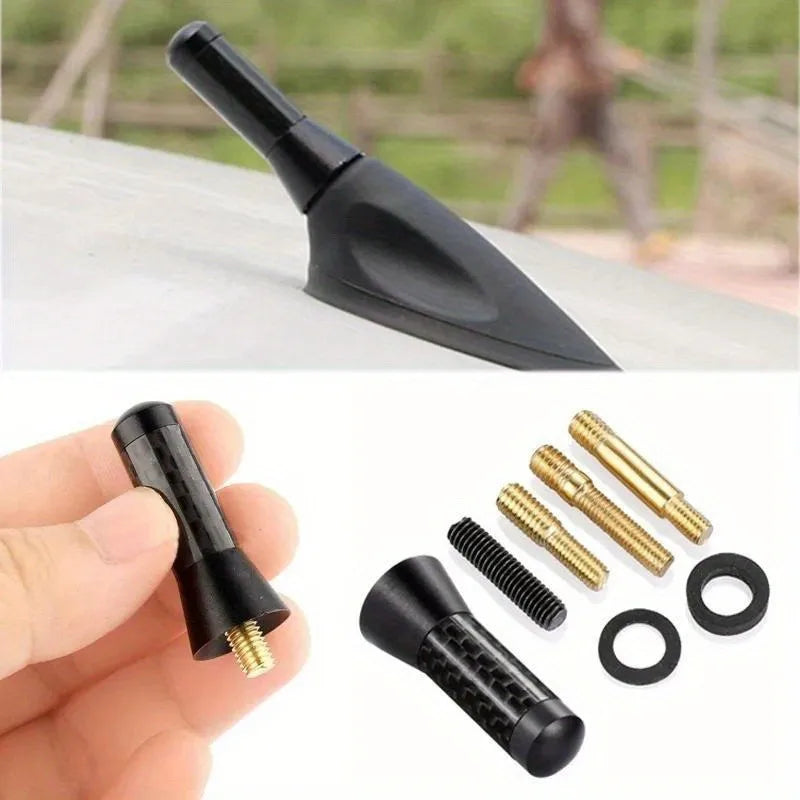 Carbon Fiber Short Mast Screw Antenna for Mercedes-Benz Car Antenna Babs 2pcs