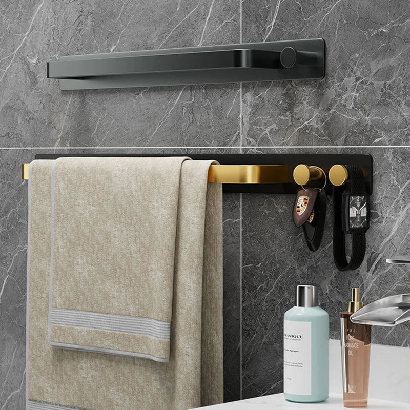 No-Drill Adhesive Wall Towel Rack – Space Aluminum Holder Wall Towel Rack Babs