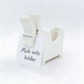 Cute Plastic Memo Holder & Desk Organizer – PVC Storage Box Desk Organizer Babs White