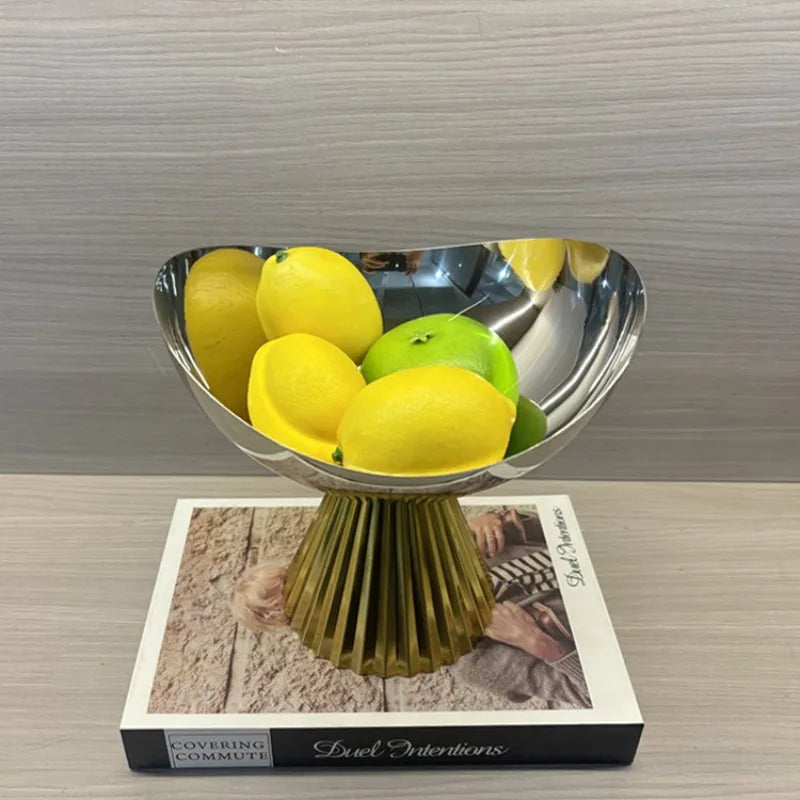 Heart-Shaped Stainless Steel Fruit Bowl – Modern Luxury Tray Decorative Fruit Bowl Babs