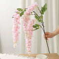 120cm Artificial Wisteria Garland – 5-Fork Hanging Vine Decor Artificial Flower Garland Babs Pink