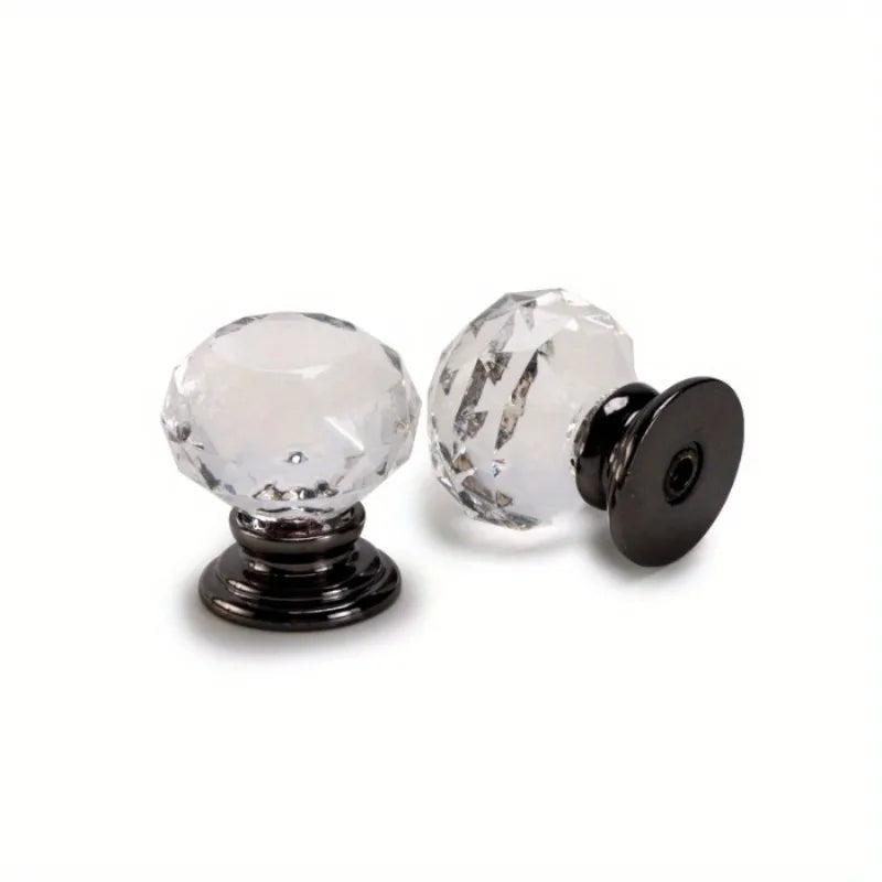 5pcs Crystal Acrylic Round Cabinet & Drawer Handles – 4 Colors Cabinet Drawer Pulls Babs