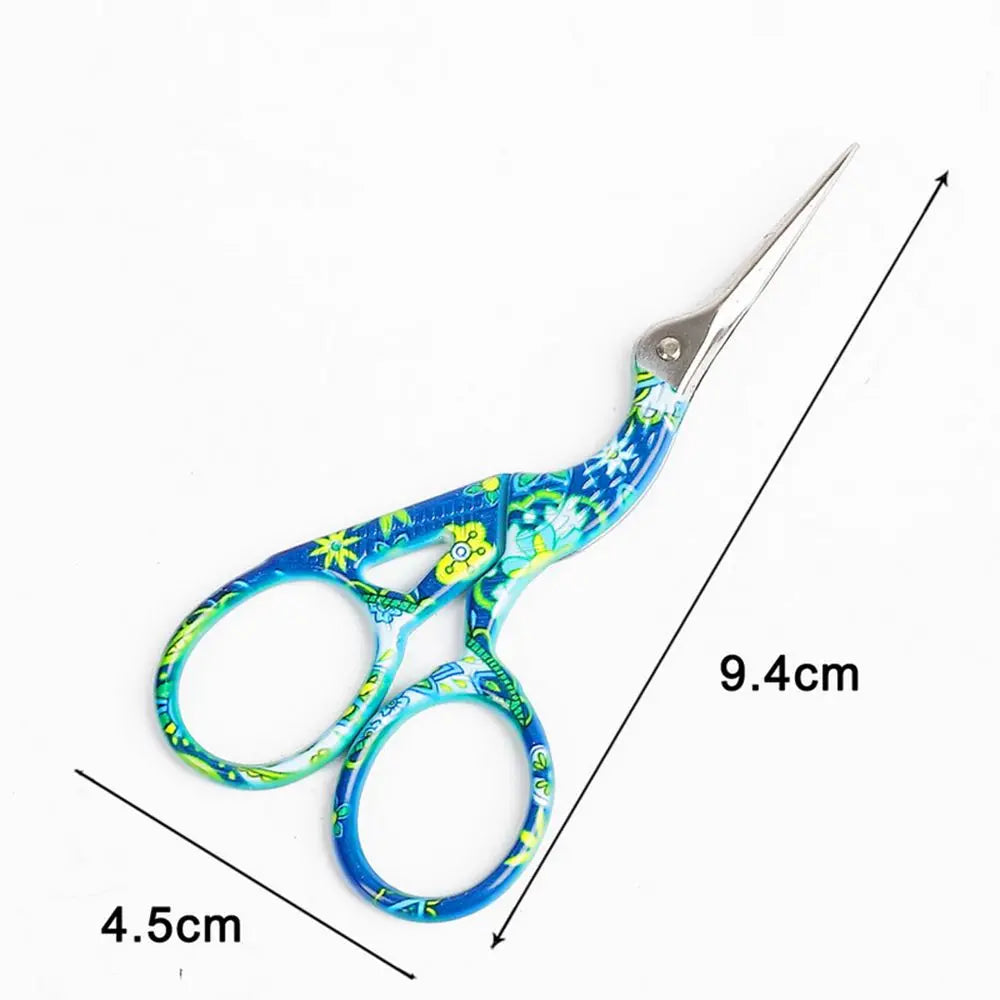 Vintage Bird Crane Embroidery Scissors – Stainless Steel Tailor Shears Embroidery Scissors Babs blue-S 9.4x4.5cm