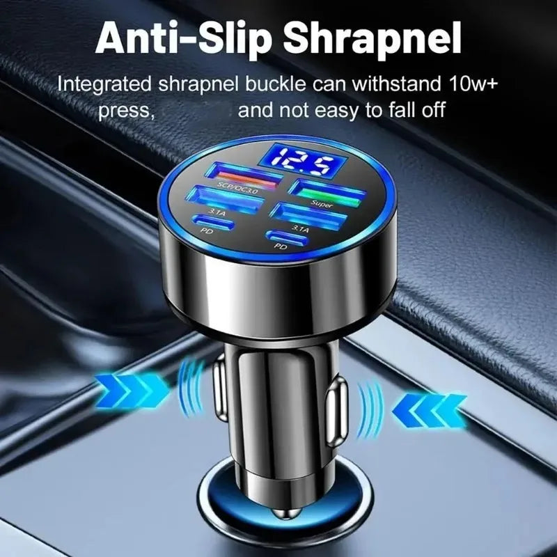 4-Port USB Car Charger PD+QC3.0 35W Fast Charging Adapter Car Charger Adapter Babs