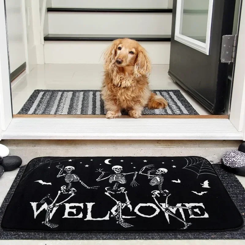 Halloween Skeleton Skull Non-Slip Door Mat & Welcome Rug Decorative Floor Mat Babs