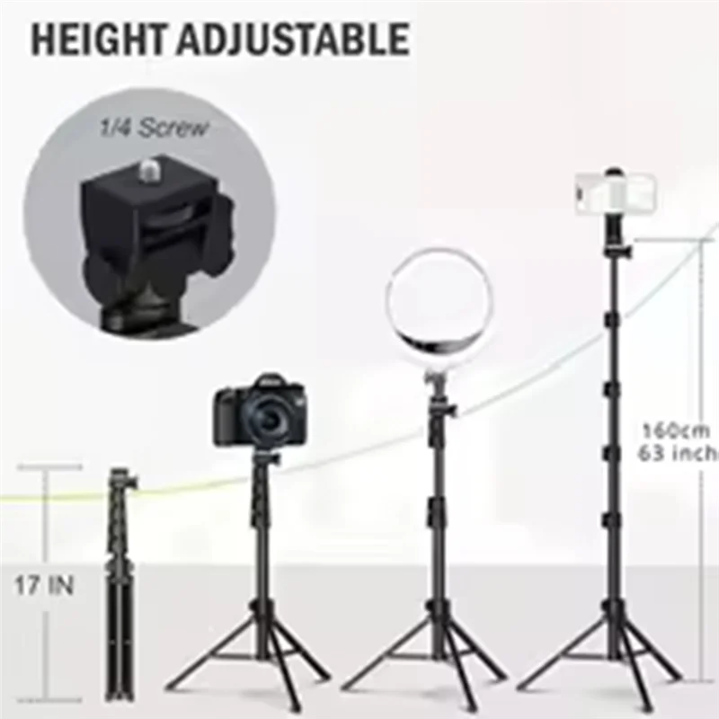 160cm Phone Tripod with Bluetooth Remote & Phone Holder Phone Tripod Stand Babs