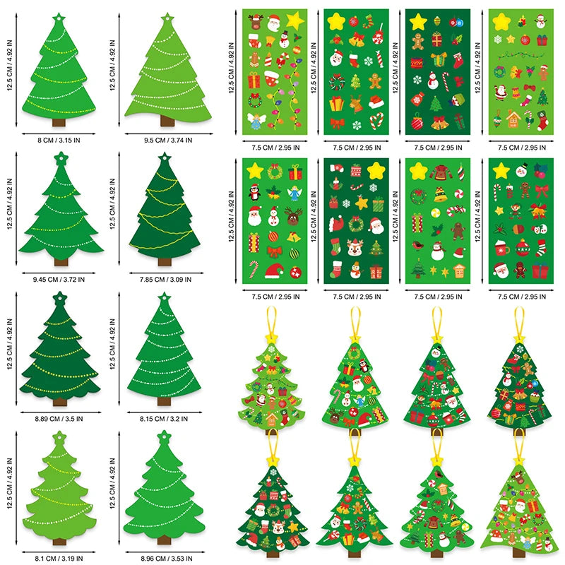 24-Set Christmas Tree DIY Craft Kit – Cards & Stickers Kids Craft Kit Babs