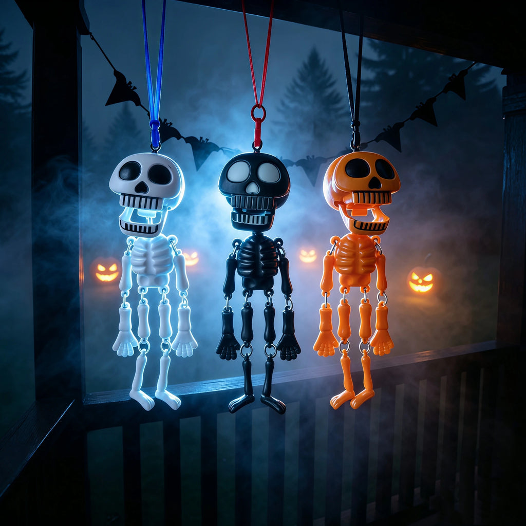 Skeleton Bag Charm Keychain – Pull String Movable Joints Novelty Keychain Charm Babs