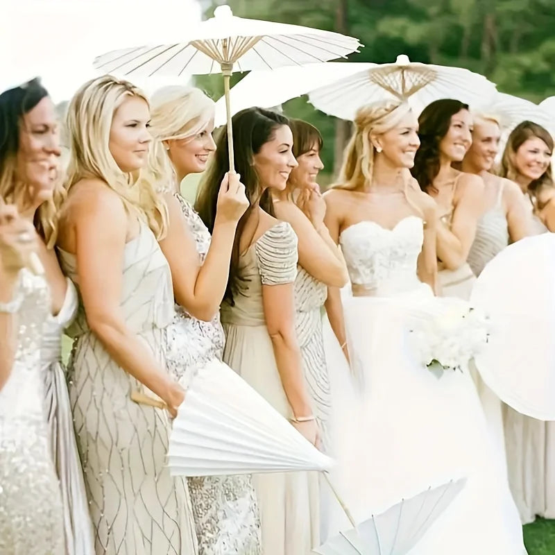 Handmade White Paper Umbrella – Wedding Decor & Photo Prop Decorative Umbrella Babs
