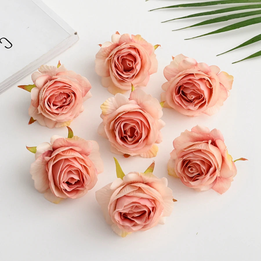 Silk Rose Artificial Flower Heads 30/100 Pcs – DIY & Decor Artificial Silk Flowers Babs Color 6 30 Pieces