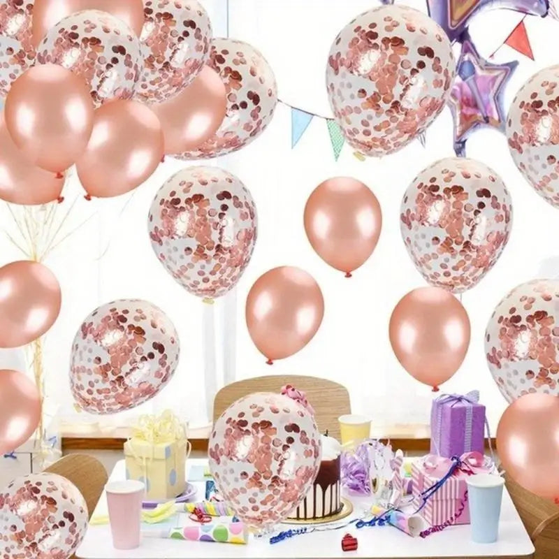 43-Piece 12" Multicolor Confetti Latex Balloons – Party Decor Party Balloons Set Babs