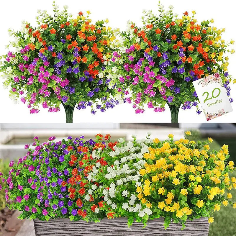 Artificial Eucalyptus & Baby's Breath Stems – 2/4 Pcs Set Artificial Flower Stems Babs