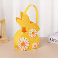 Easter Bunny Felt Basket – Kids Candy Tote & Egg Hunt Bag Easter Felt Basket Babs Yellow