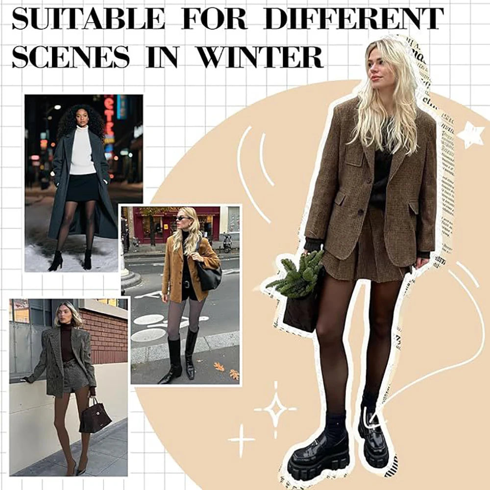 Fleece Lined Tights One Seam Thermal Pantyhose Women Fleece Lined Tights Babs