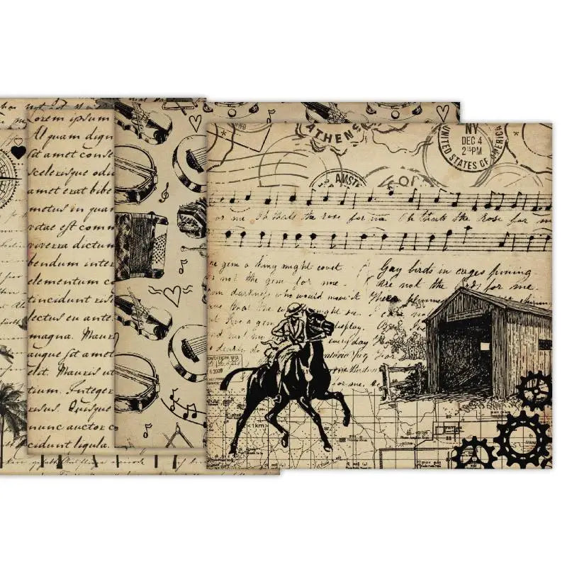 6x6 Vintage Scrapbook Paper Pad – 24 Assorted Cardstock Sheets Scrapbook Paper Pad Babs
